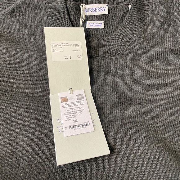 Burberry cashmere Men's Dark Gray Sweater - Picture 6 of 6